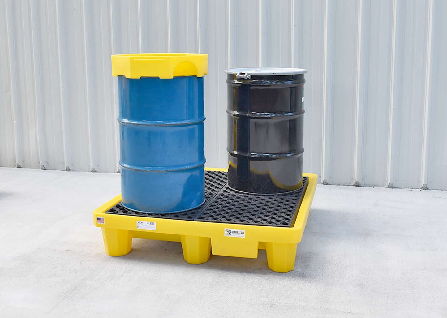 UltraTech Spill Pallet P4 - 4 Drum with drums loaded